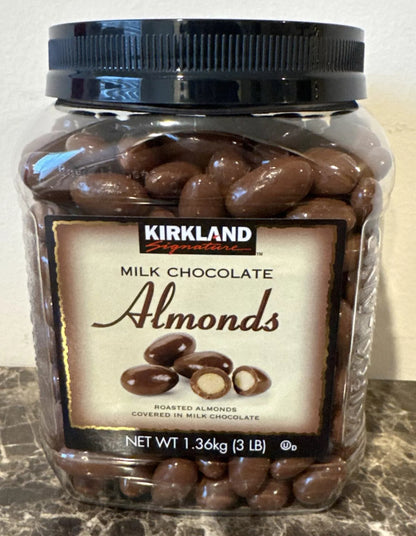 Kirkland Signature Milk Chocolate Covered Roasted Almonds 3 LB Jar