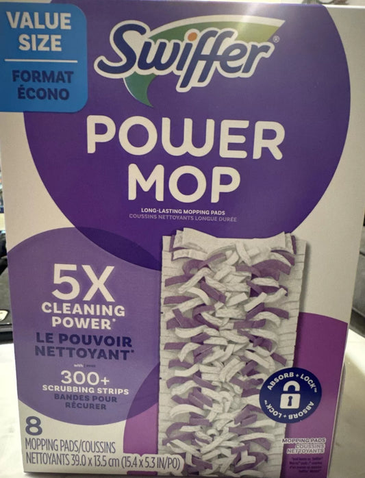 Power Mop Mopping Microfiber Pads Refills Floor Cleaning Scrub Strips 8 Count